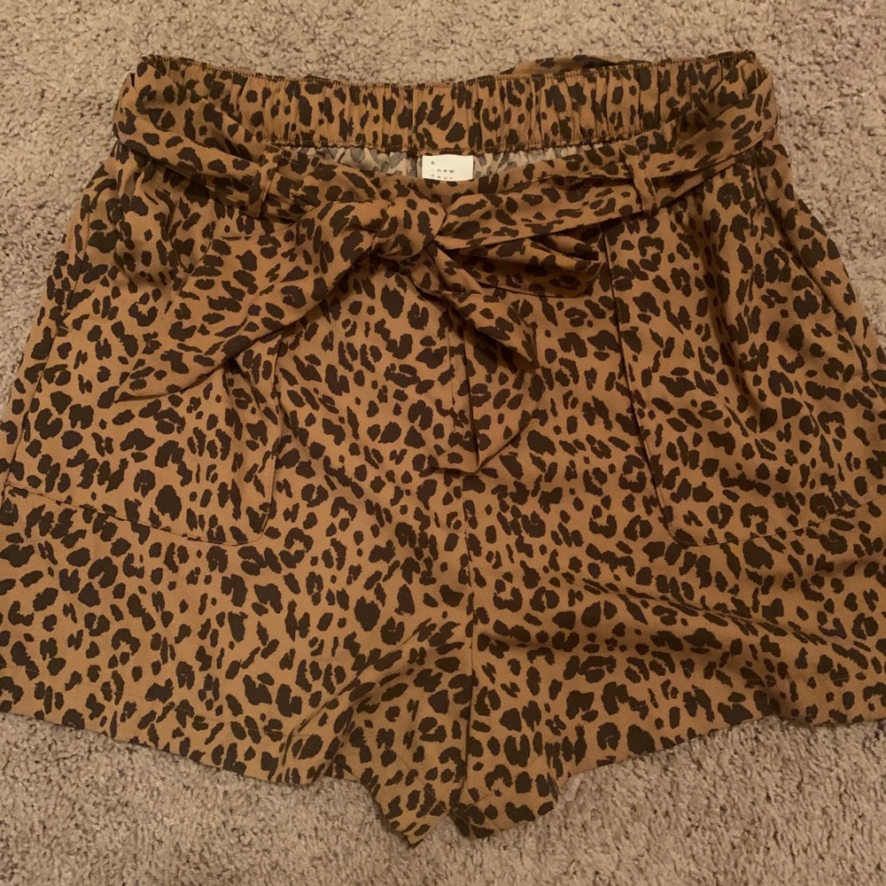 Leopard high waisted shorts (never worn)